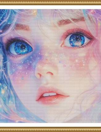 Cartoon Girl 14CT 16CT 18CT Printed Canvas Cross Stitch DIY Set Chinese Pattern Kit Home Needlework Embroidery 68 Colors